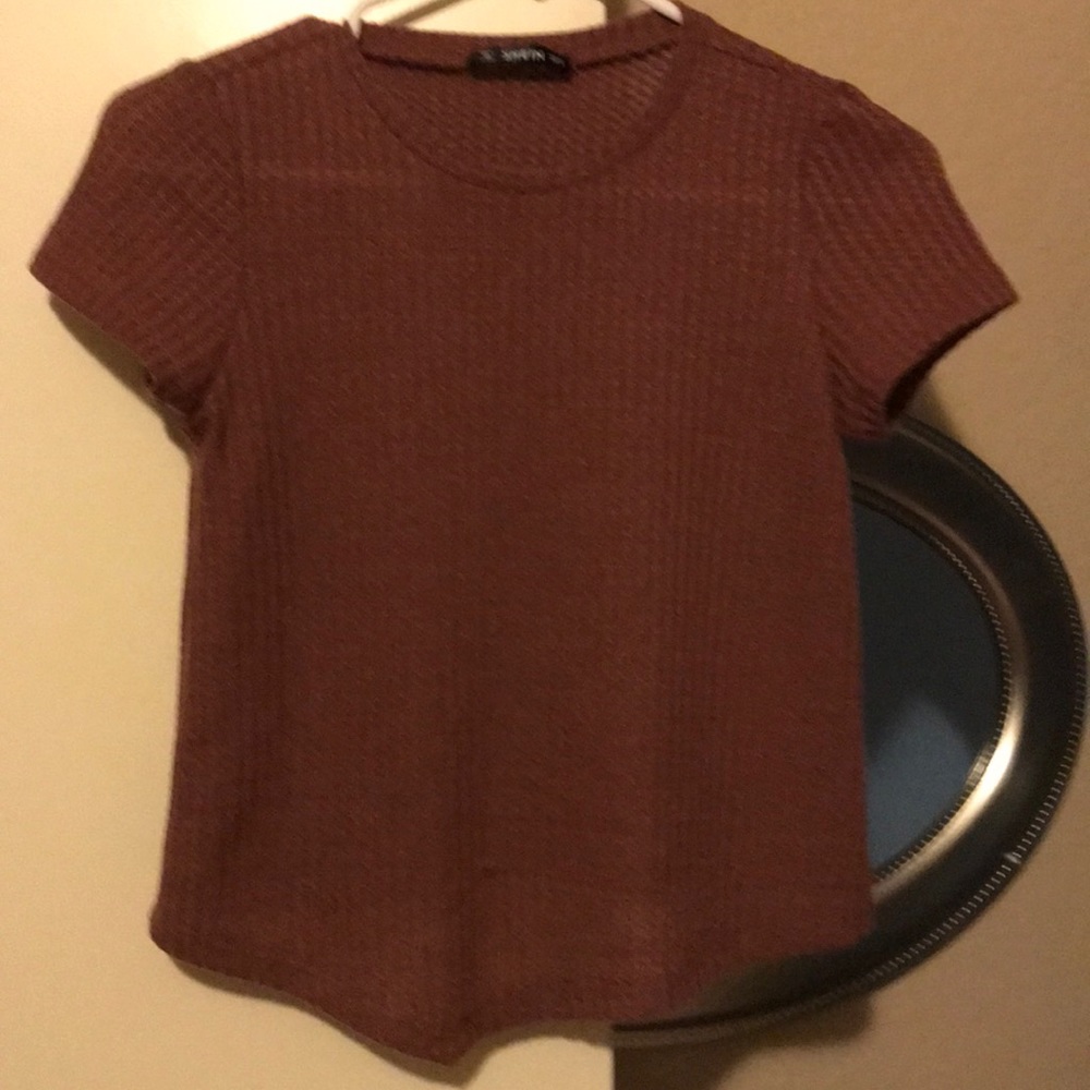 Mauve knitted crop top from SheInside